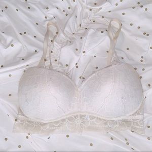 PINK Victoria Secret White Lace Wireless Bralette